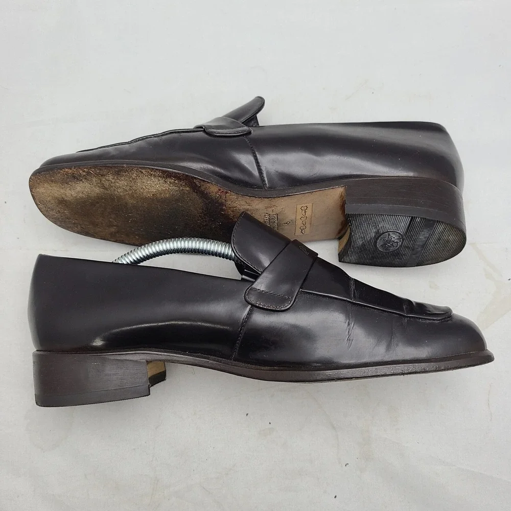 Paul Green Munchen Black Patent Leather‎ Loafers Smooth Soles Size 5 Handmade